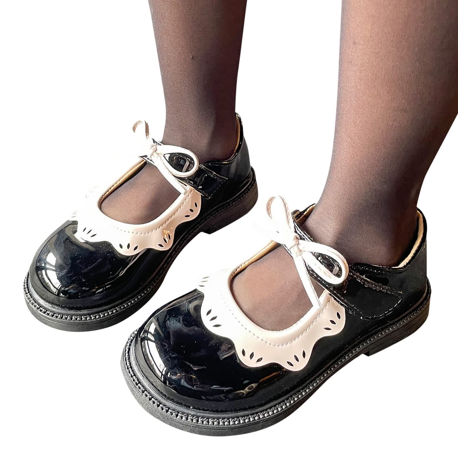 Kids' Oxford Shoes for Boys & Girls - Strap School Uniform Dress Mary Jane Flats with Cutout Design (Toddler/Little Kid) | Perfect for School, Church & Formal Occasions