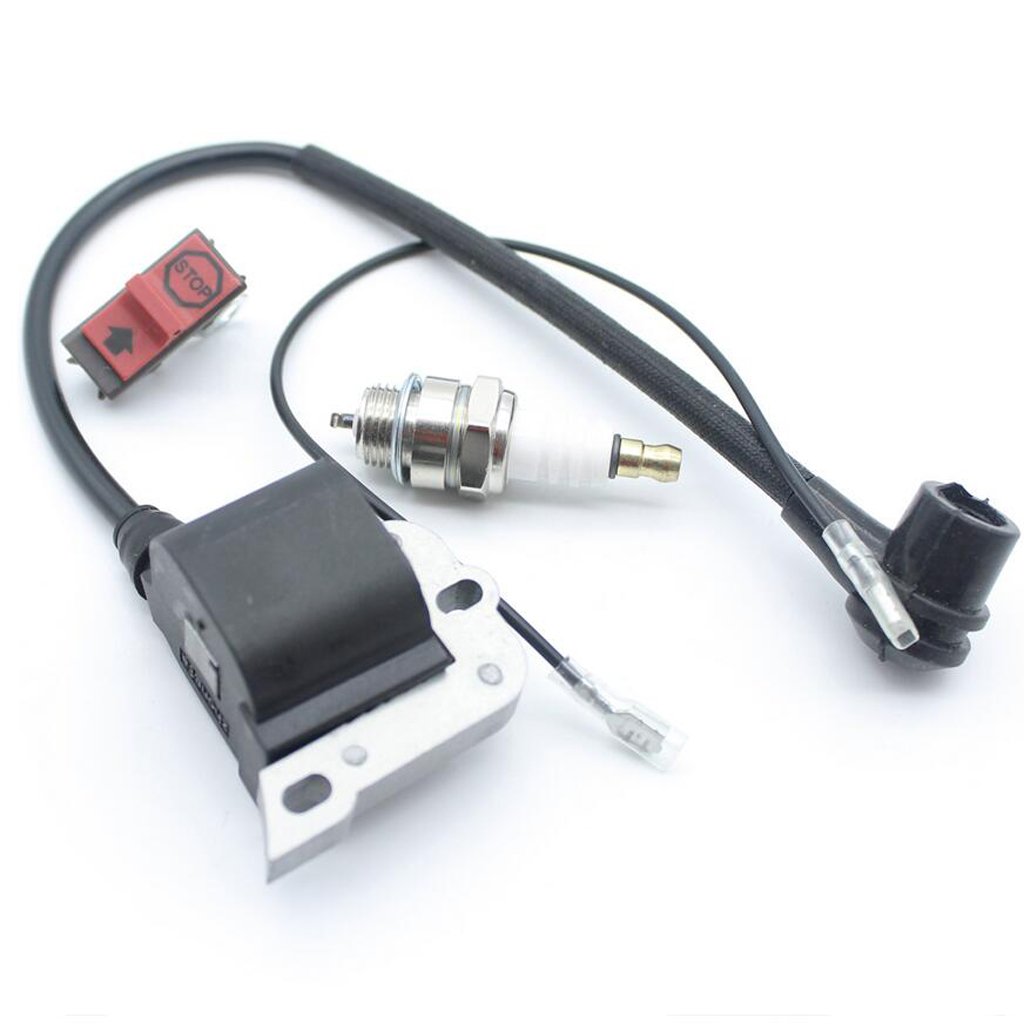 Husqvarna Chainsaw Ignition Coil, On/Off Stop Switch & Spark Plug Replacement Kit - Compatible with Models 50, 51, 55, 61, 254, 257, 261, 262, 266, 268, 272 - Perfect for DIY Repairs & Maintenance