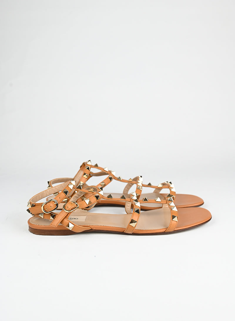 Valentino Beige Leather Gladiator Sandals Size 40 - Stylish & Comfortable for Summer Outings, Beach Trips & Casual Wear