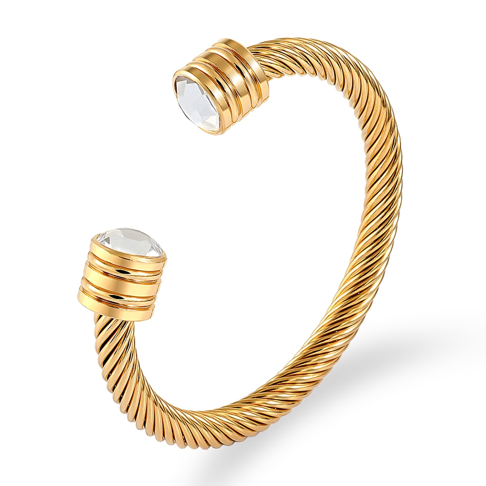 Twisted Cable Wire Bangle Cuff Bracelets for Women - Fashion Jewelry for Casual & Formal Wear - Perfect for Office, Party & Everyday Accessories
