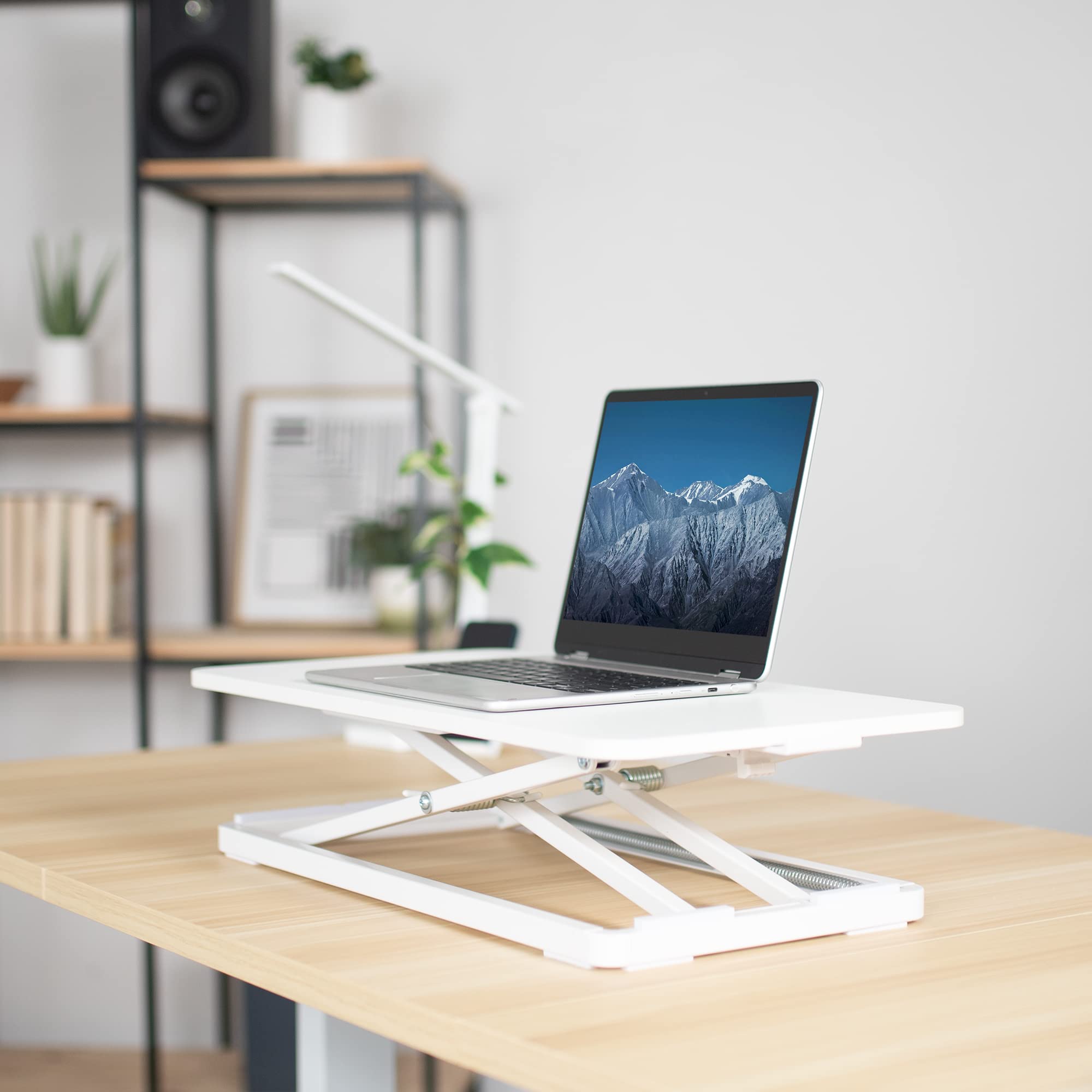 VIVO Single Top 24 inch Adjustable Scissor Lift Keyboard Tray & Mouse Stand - Ergonomic Height Adjustable Laptop Desk for Home & Office Workstations - Perfect for Standing Desks, Computer Work, and Typing (White, DESK-V024AW)