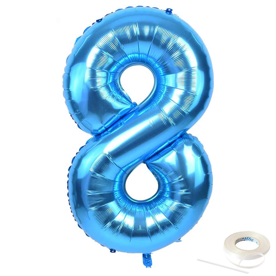 40 Inch Blue Jumbo Digital 8 Number Balloons - Giant Foil Mylar Balloons for Birthday Parties, Weddings, Bridal Showers, Anniversaries & Photo Shoots - Perfect for Event Decorations and Celebration Backdrops