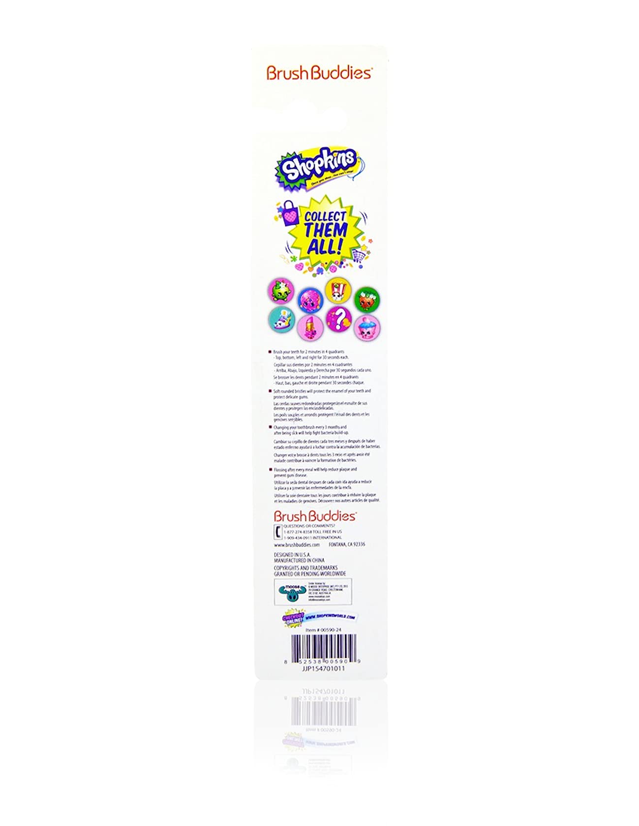 Brush Buddies Shopkins Hair Brush with Cap - Fun & Stylish Hair Accessory for Kids, Perfect for Playtime & Collectible Display
