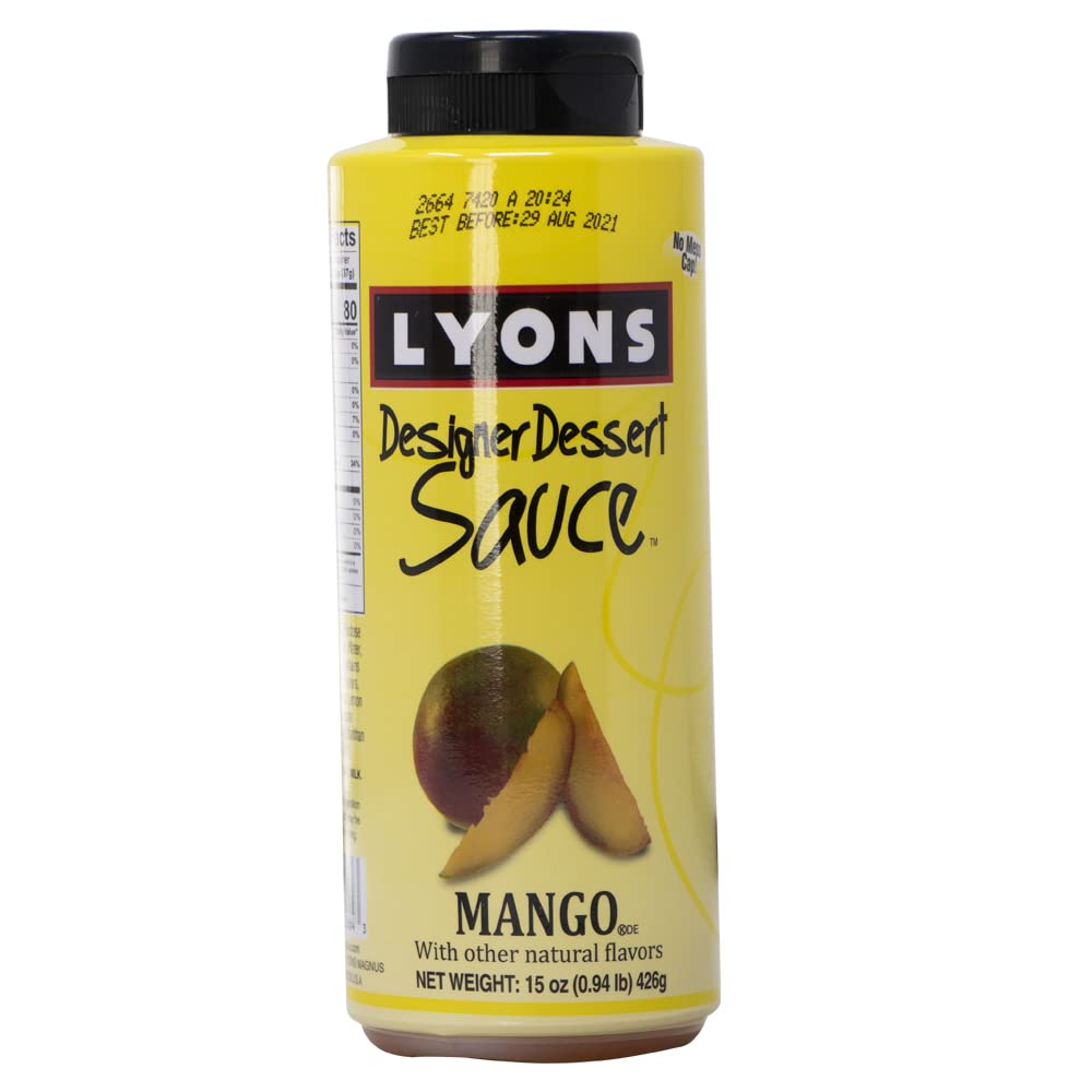 Premium Lyons Mango Dessert Sauce - Gourmet Fruit Topping for Ice Cream, Pancakes & Yogurt (12 Bottles Pack) - Perfect for Parties, Baking & Breakfast