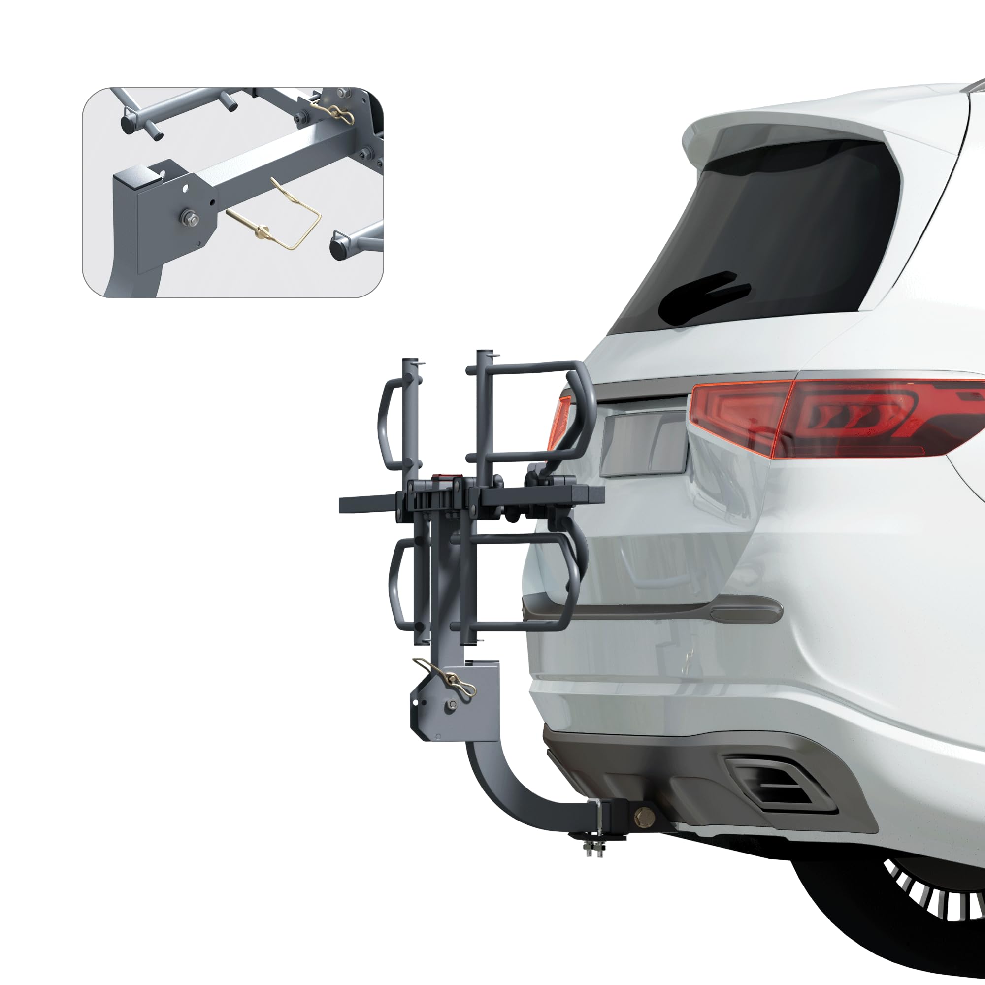 WILDROAD Hitch Bike Rack - Wobble Free Smart Tilting 2-Bike Rack for Standard, Fat Tire & E-Bike | 180 lbs Capacity | Fits 2-inch Receiver | Foldable & Durable Design | Perfect for Road Trips, Camping & Outdoor Adventures