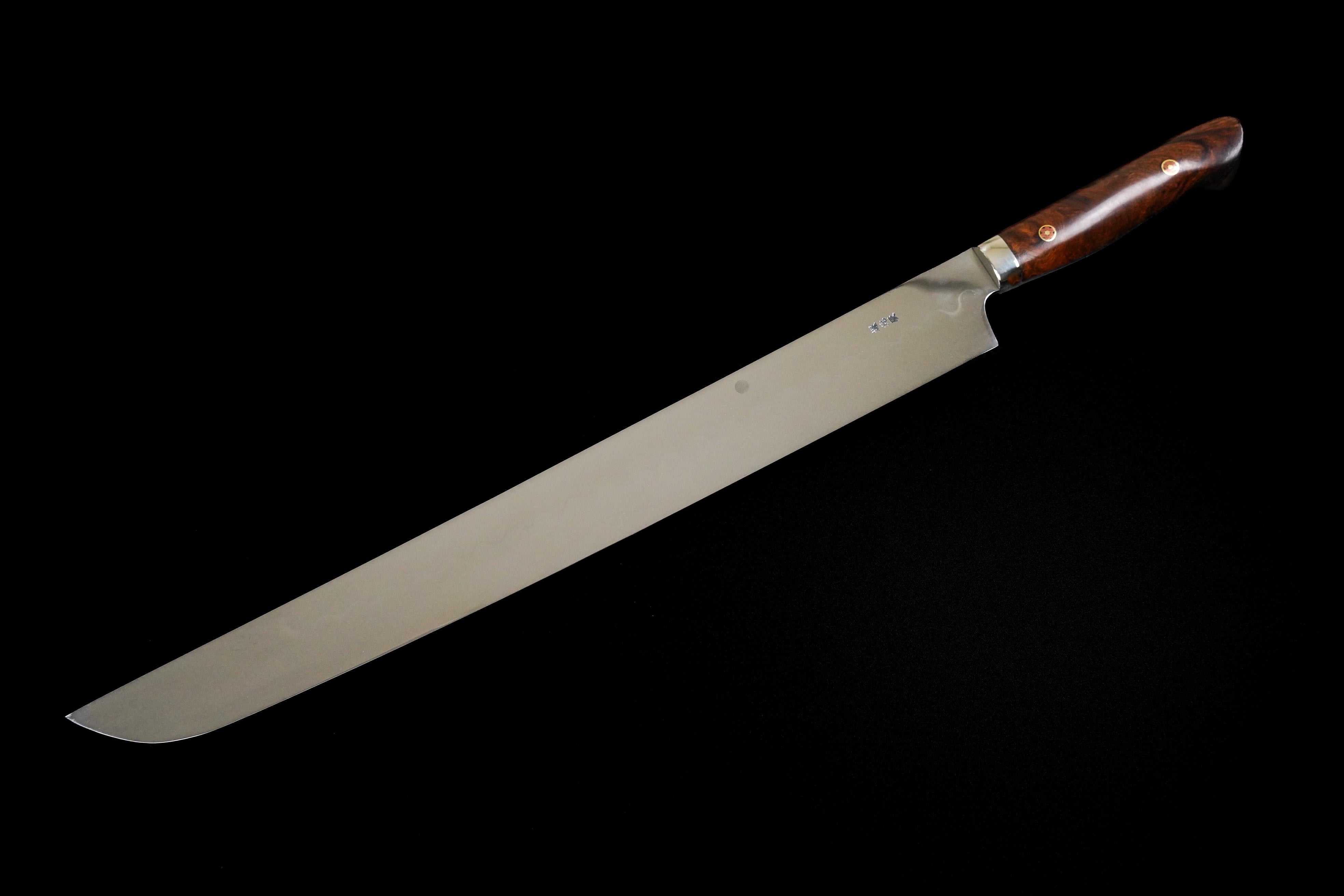 Premium Ikeda Yoshikazu 390mm White #3 Moon Honyaki Sakimaru Knife - Japanese Chef's Knife for Sushi, Sashimi & Precision Cutting - Perfect for Professional Chefs & Home Cooking Enthusiasts