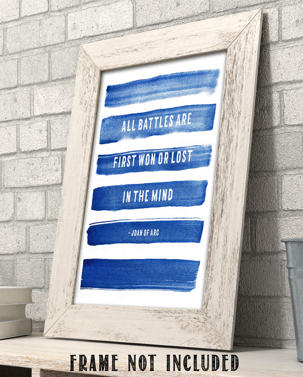 TJ Originals - Joan of Arc Christian Bible Quote Wall Art Print 11x14, Inspirational Scripture Decor for Home & Office, Motivational Gift for Family & Friends (Blue Stripes) | Perfect for Living Room, Bedroom & Faith-Based Spaces