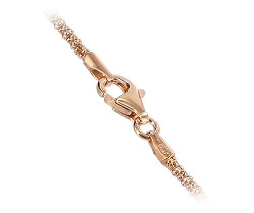 14K Rose Gold Vermeil Lobster Clasp Popcorn Chain Bracelet for Women - Elegant Layering Jewelry Gift for Birthday, Anniversary & Special Occasions