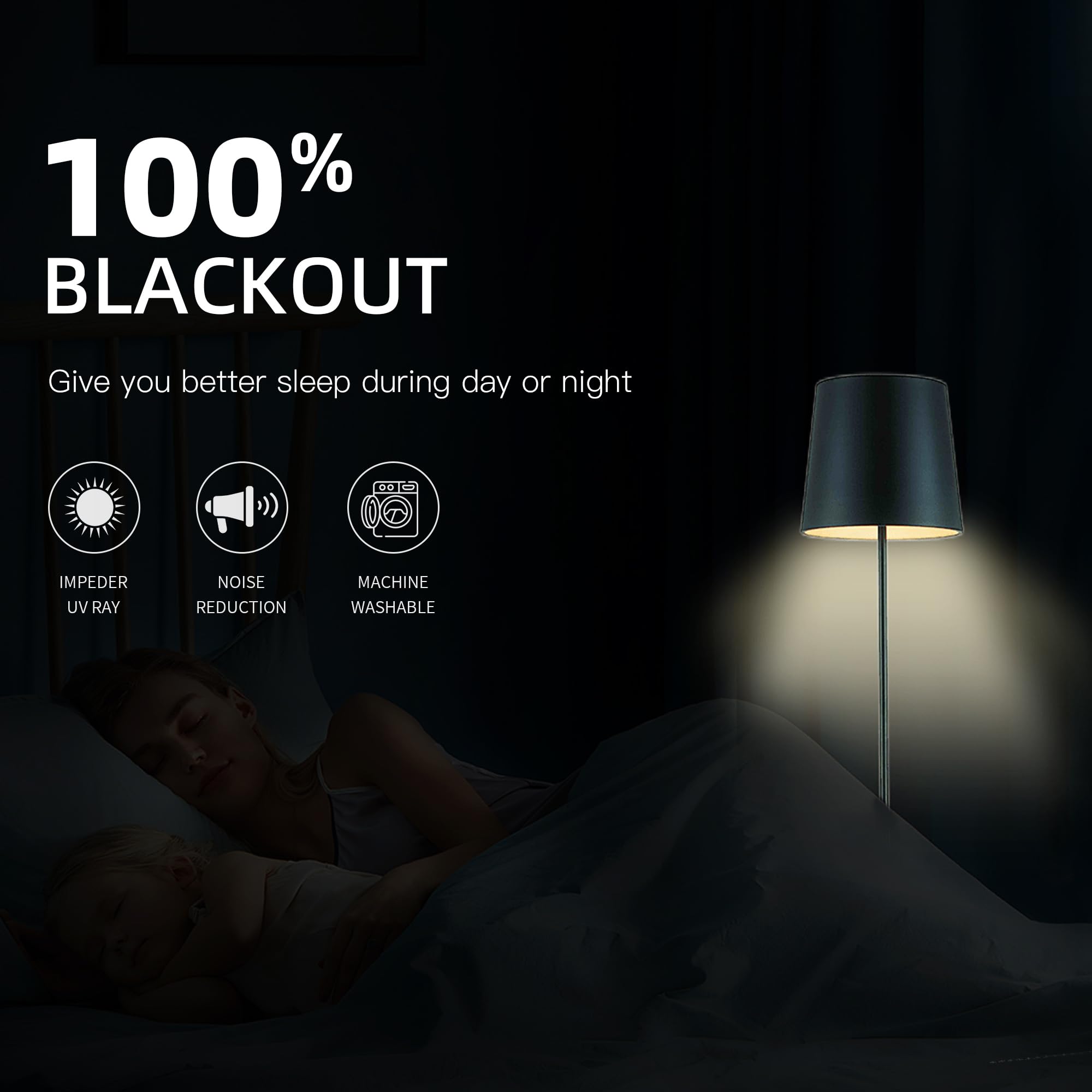 BULBUL Black Gold 100% Blackout Velvet Curtains - 84 Inch Thermal Insulated Drapes with Grommet Top, Set of 2 Panels for Living Room & Bedroom - Perfect for Home Theater, Nursery & Light-Sensitive Sleepers