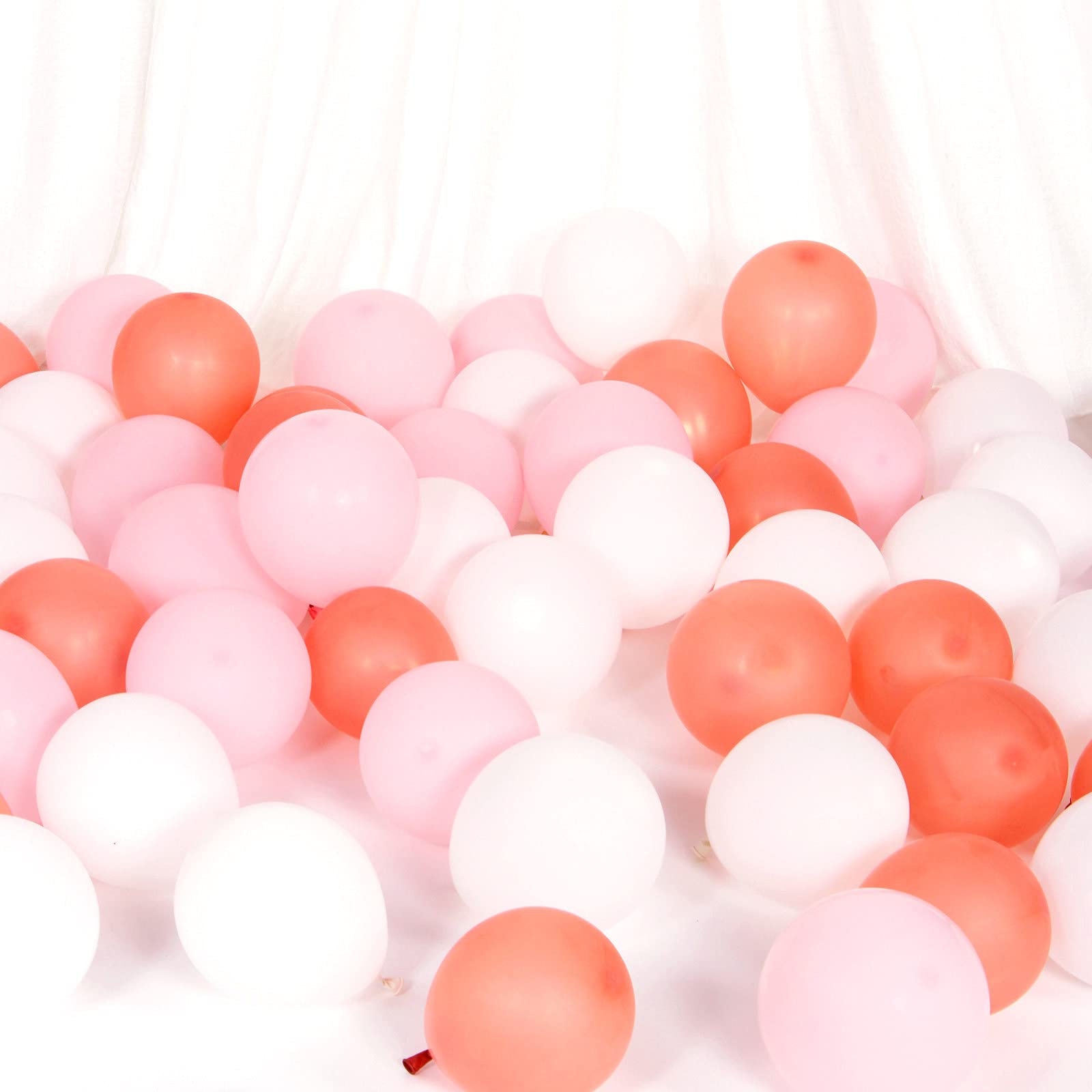 60pcs 5 Inch Pink & White Rose Gold Latex Balloons for Gender Reveal, Birthday, Graduation, Wedding, Engagement, Baby Shower & Bridal Party Decorations - Long Lasting Surprise Balloons for Festive Celebrations