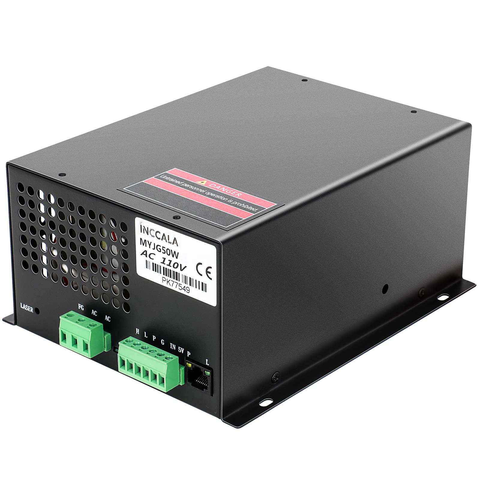 Inccala 50W 110V CO2 Laser Power Supply for Laser Tube - High Performance Power Source for Laser Cutter & Engraver Machines - Perfect for DIY Projects, Industrial Cutting & Engraving Applications