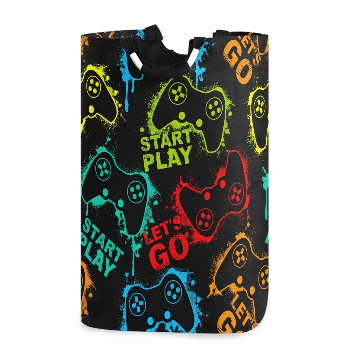 DOMIKING Colorful Collapsible Laundry Hamper - Foldable Storage Basket for Kids Room, Dorm & Toy Organization - Perfect for Dirty Clothes, Toys & Game Controllers (Blue/Green/Pink) - Ideal for Bedroom, Playroom & College Dorm Storage Solutions