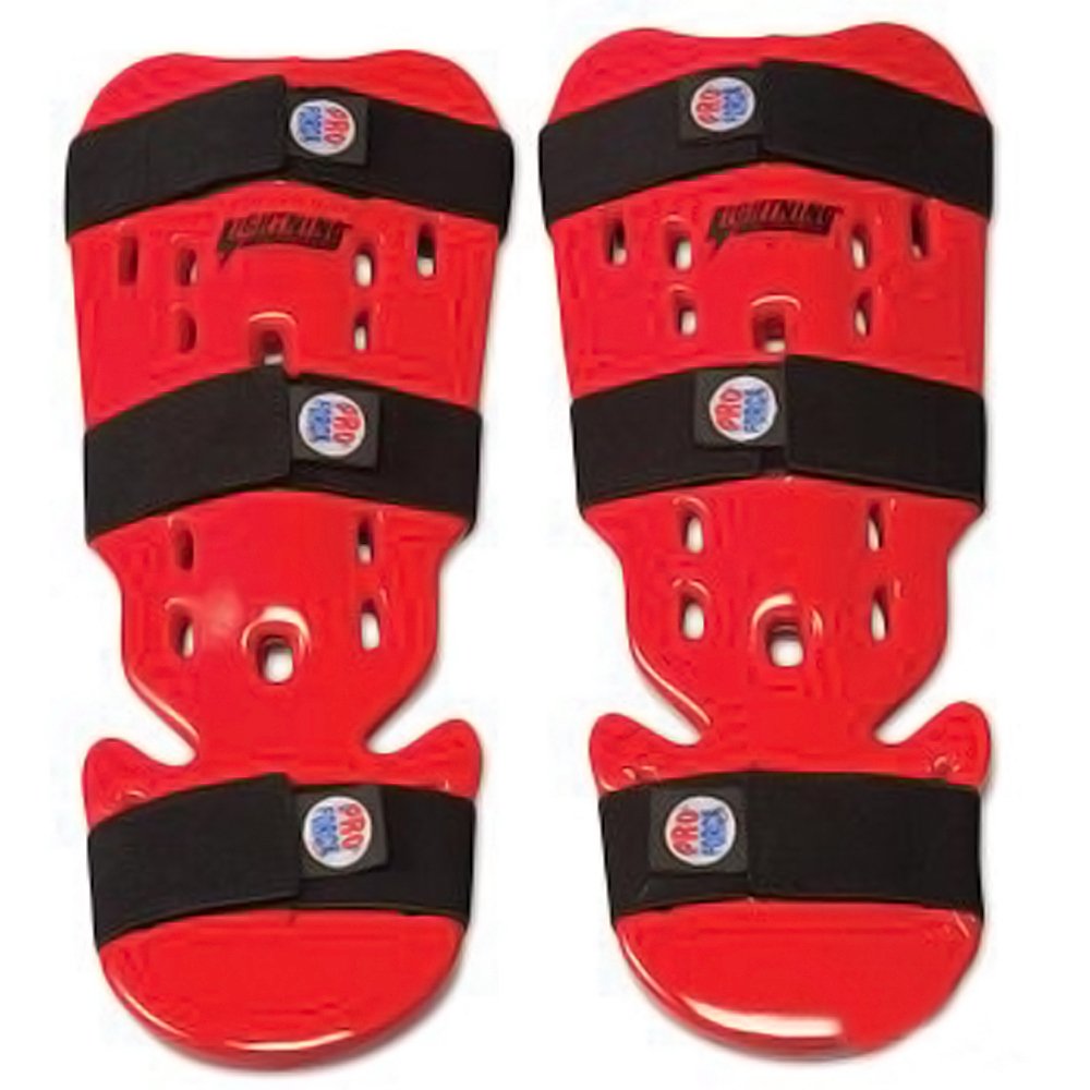 PROFORCE Lightning Shin/Instep Guards - Red - Medium | Soccer Shin Guards for Men & Women | Perfect for Training, Matches & Youth Leagues