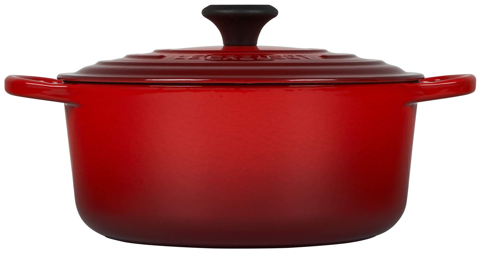 Le Creuset Signature Enameled Cast Iron Dutch Oven 5.5 Quart Round Pot - Cerise Red | Perfect for Braising, Stewing, Baking & Slow Cooking Soups