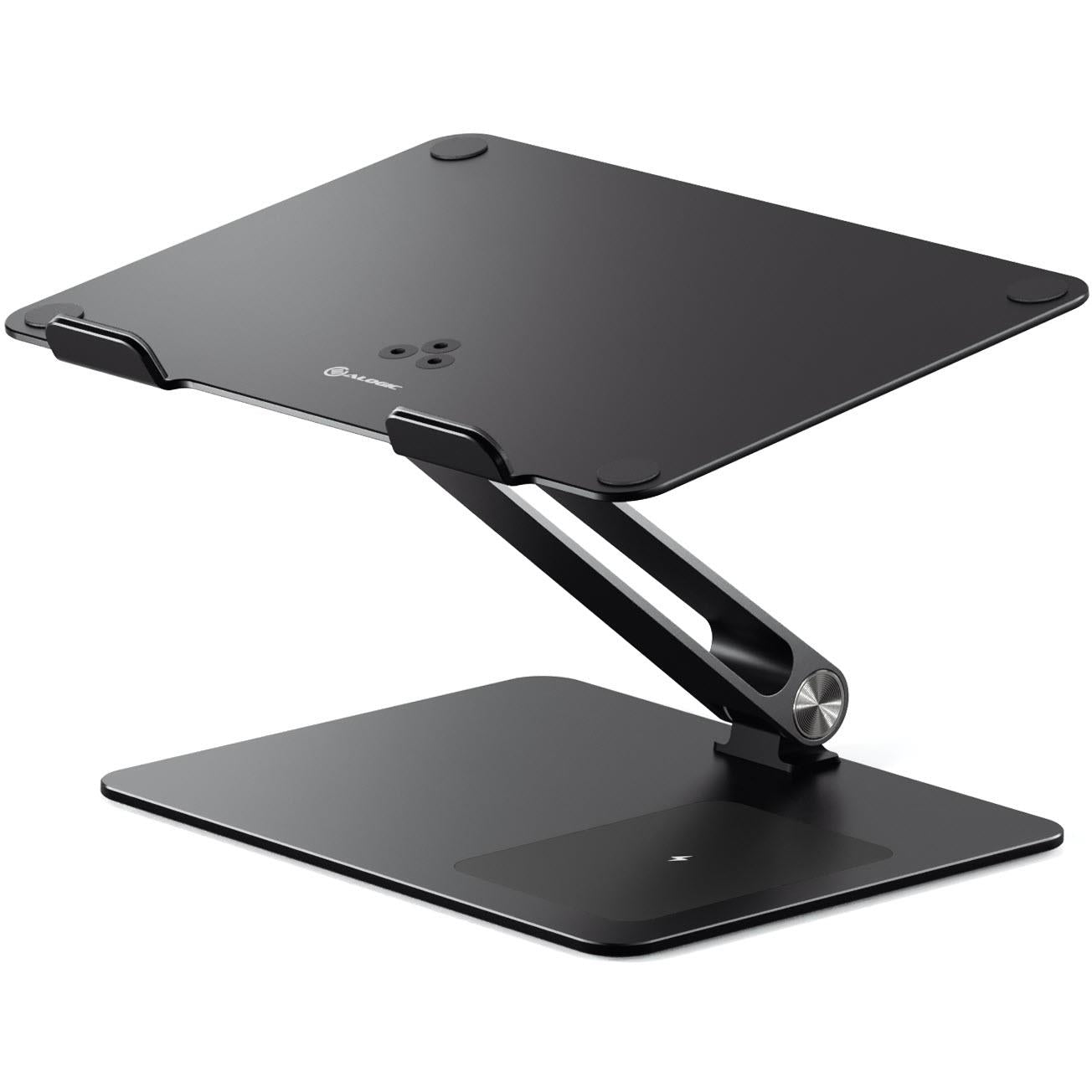 ALOGIC Elite Power Adjustable Laptop Stand with 15W Fast Wireless Charger - Ergonomic Computer Riser for Home Office & Workspace Setup
