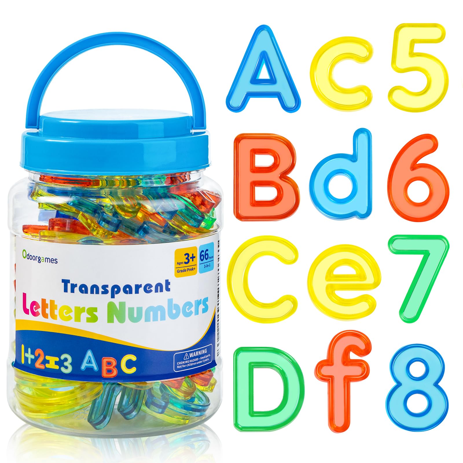 66 Pcs Translucent Letters and Numbers Set - Light Table Toys for Kids, Educational Manipulatives & Learning Accessories - Perfect for Preschool, Homeschool & Sensory Play Activities