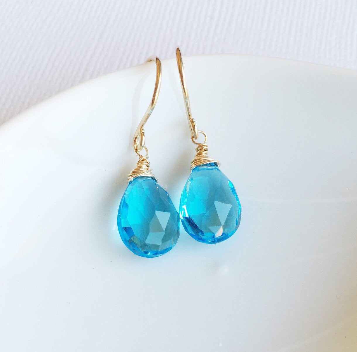 Nalani Blue Quartz Earrings (E282) – Elegant Handmade Jewelry for Women, Perfect for Parties, Weddings & Everyday Wear