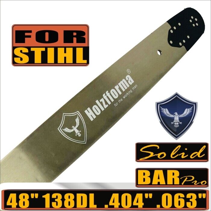 Holzfforma 48 Inch 404 .063 138DL Chainsaw Guide Bar Replacement for Stihl MS880 MS088 MS070 MS090 MS084 MS076 - Perfect for Professional Logging, Tree Felling & Heavy-Duty Wood Cutting