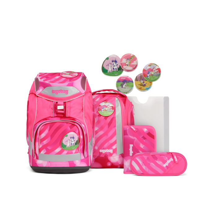 Ergobag 6-Piece School Backpack Set - WonBearful Unicorn NEO Edition for Kids | Lightweight, Durable & Water-Resistant | Perfect for School, Travel & Outdoor Adventures