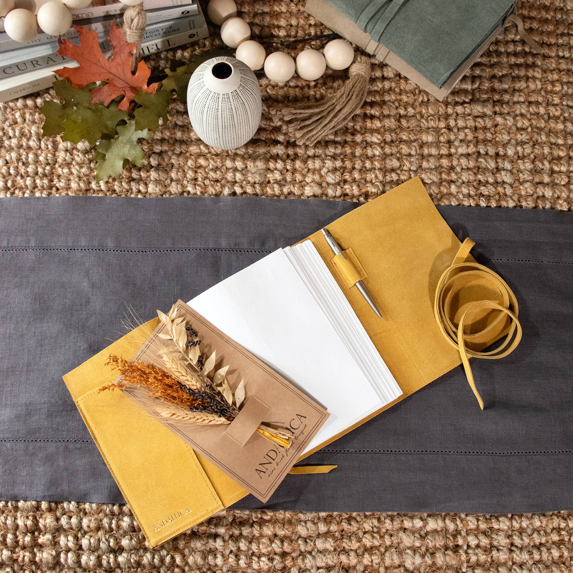 Premium Large Dijon Yellow Suede Journal - Leather Bound Writing Notebook for Travel, Work & Creative Inspiration | Perfect Gift for Writers & Professionals