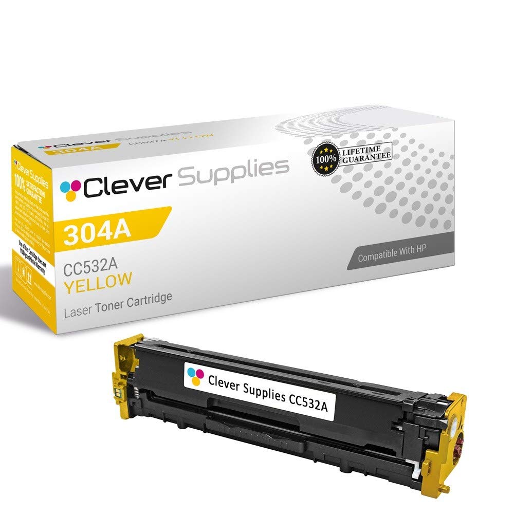 High-Quality CS Compatible Yellow Toner Cartridge Replacement for HP CP2025, CC532A, 304A - Works with HP Color LaserJet CM2320, CM2320N, CM2320NF, CM2320FXI, CP2025N, CP2025DN, CP2025X, CP2020, CP2026 | Perfect for Office Printing & Home Use