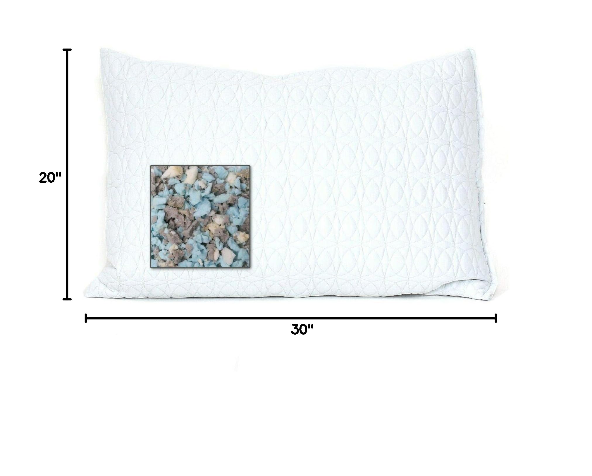 Excel Sleep® Queen Size Shredded Gel Memory Foam Pillow - 20