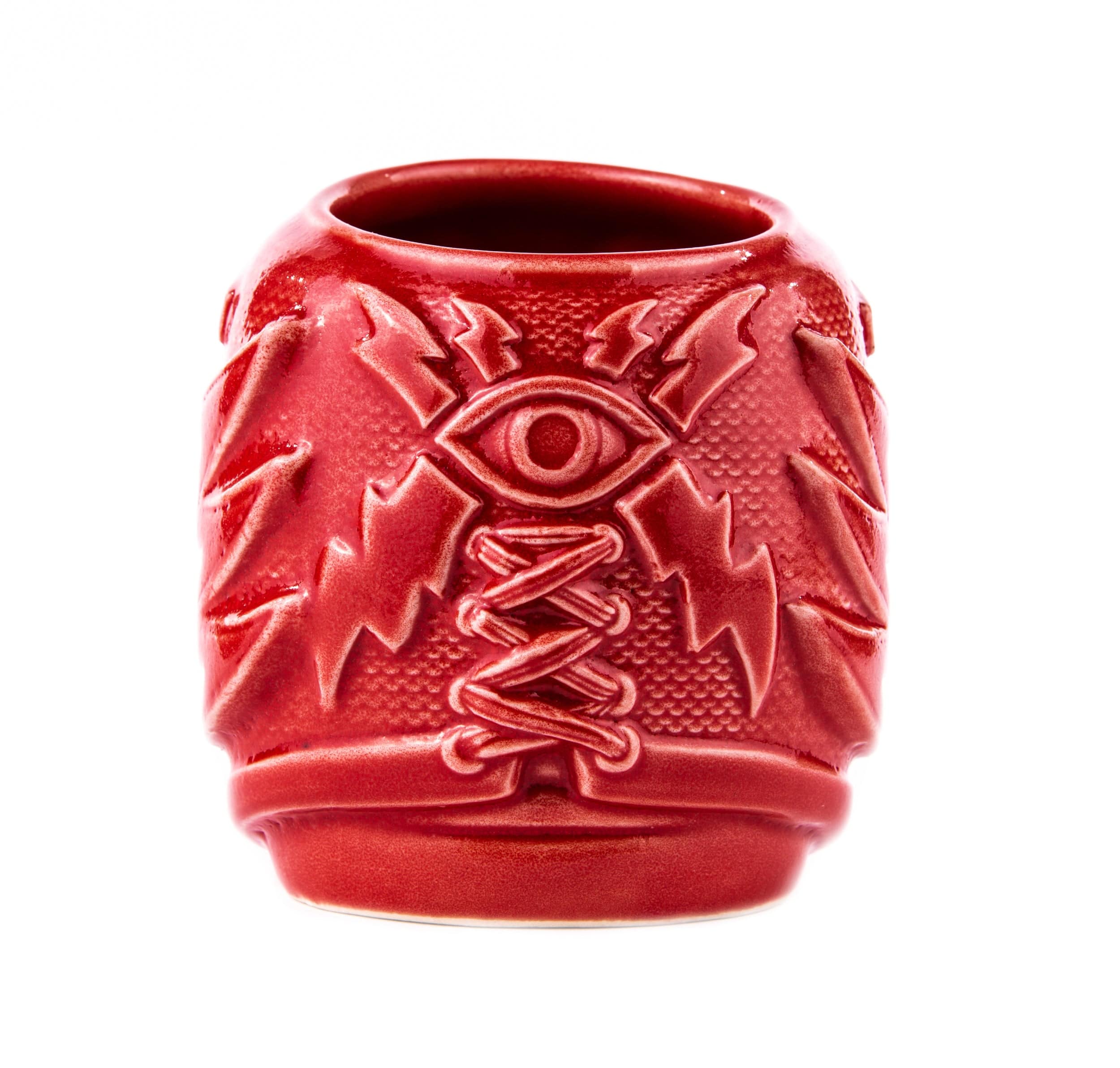 El Ojo Fantastico Tiki Mug - Furia Roja Variant | Handcrafted Ceramic Tiki Cup for Tropical Cocktails | Perfect for Luau Parties, Home Bar Decor & Tiki Drink Enthusiasts