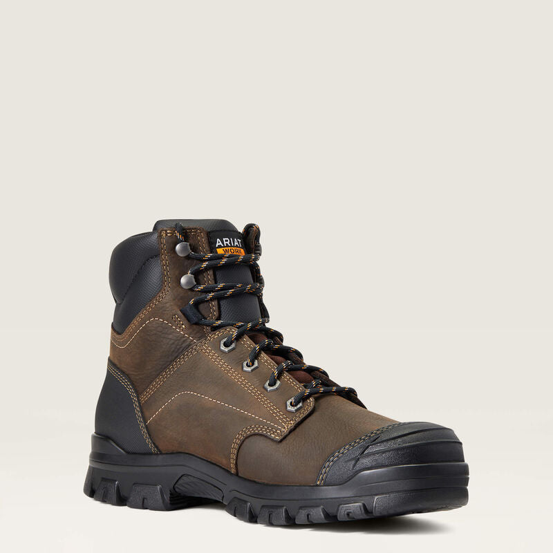 Treadfast 6 Waterproof Work Boots for Men - Steel Toe Safety Shoes, Slip Resistant & Comfortable for Construction, Hiking, and Outdoor Work