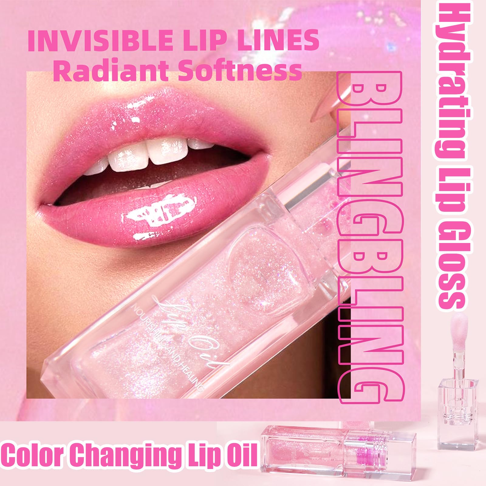 Magic Color Changing Lip Oil - Hydrating Lip Gloss with Warm Color Change, Long Lasting Shimmery Finish | Perfect for Everyday Wear, Date Nights & Special Occasions