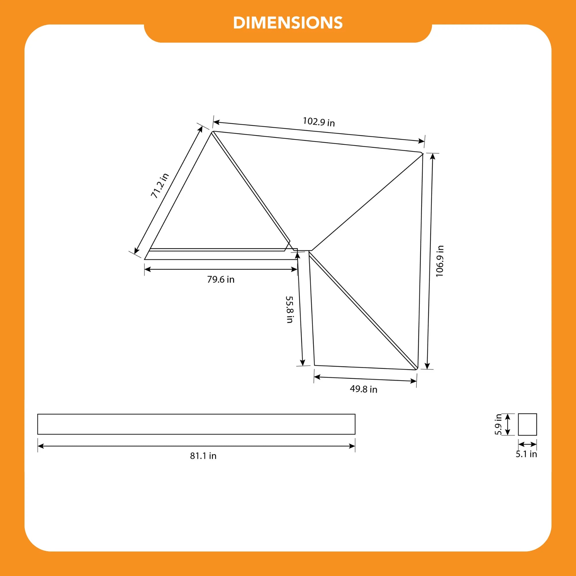 270 Degree Awning for RV, Camper, and Van - Waterproof & UV-Resistant Outdoor Shade Canopy for Camping, Beach, and Picnic Use