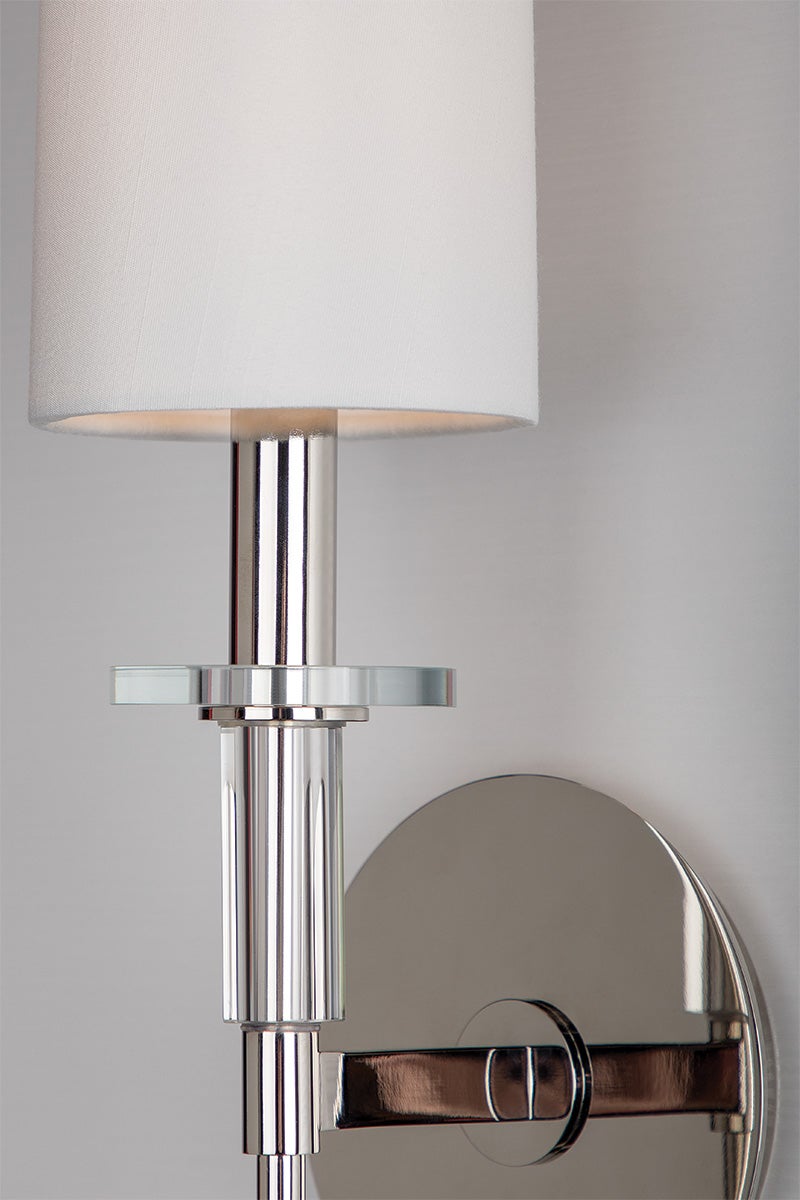 Amherst 1 Light Wall Sconce in Polished Nickel - Modern Bathroom Vanity Lighting for Bedroom, Hallway & Entryway
