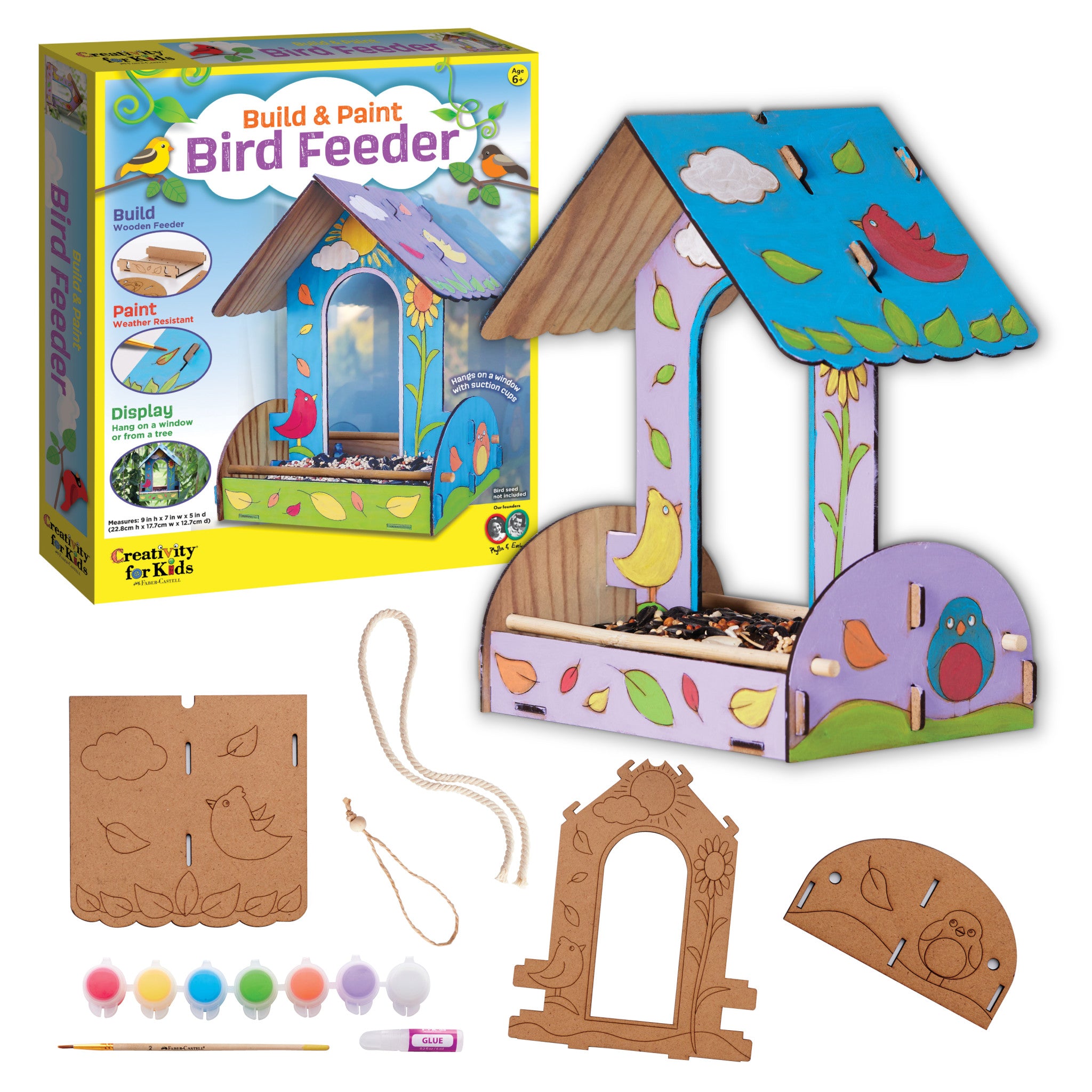 DIY Wooden Bird Feeder Kit - Paint & Build Your Own Garden Bird House for Outdoor Decor (Model #6337000) | Perfect for Backyard, Patio & Nature Lovers