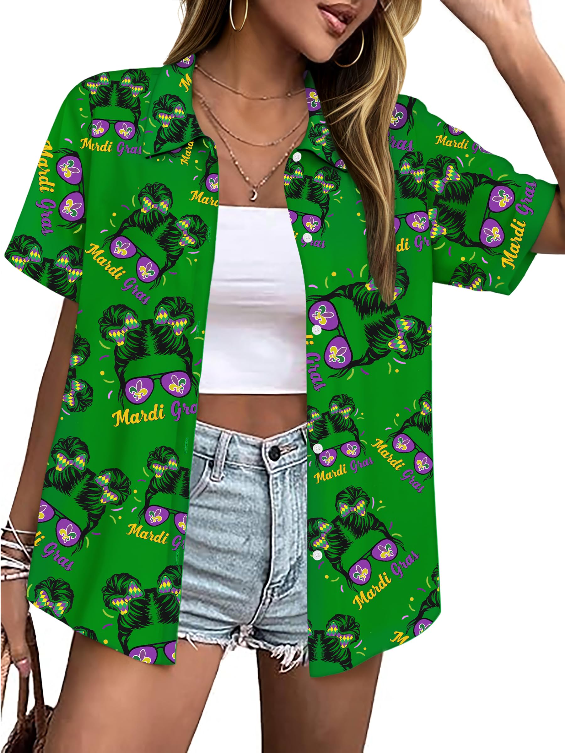 Women's Mardi Gras Shirts with Carnival Masks - Party & Festive Wear