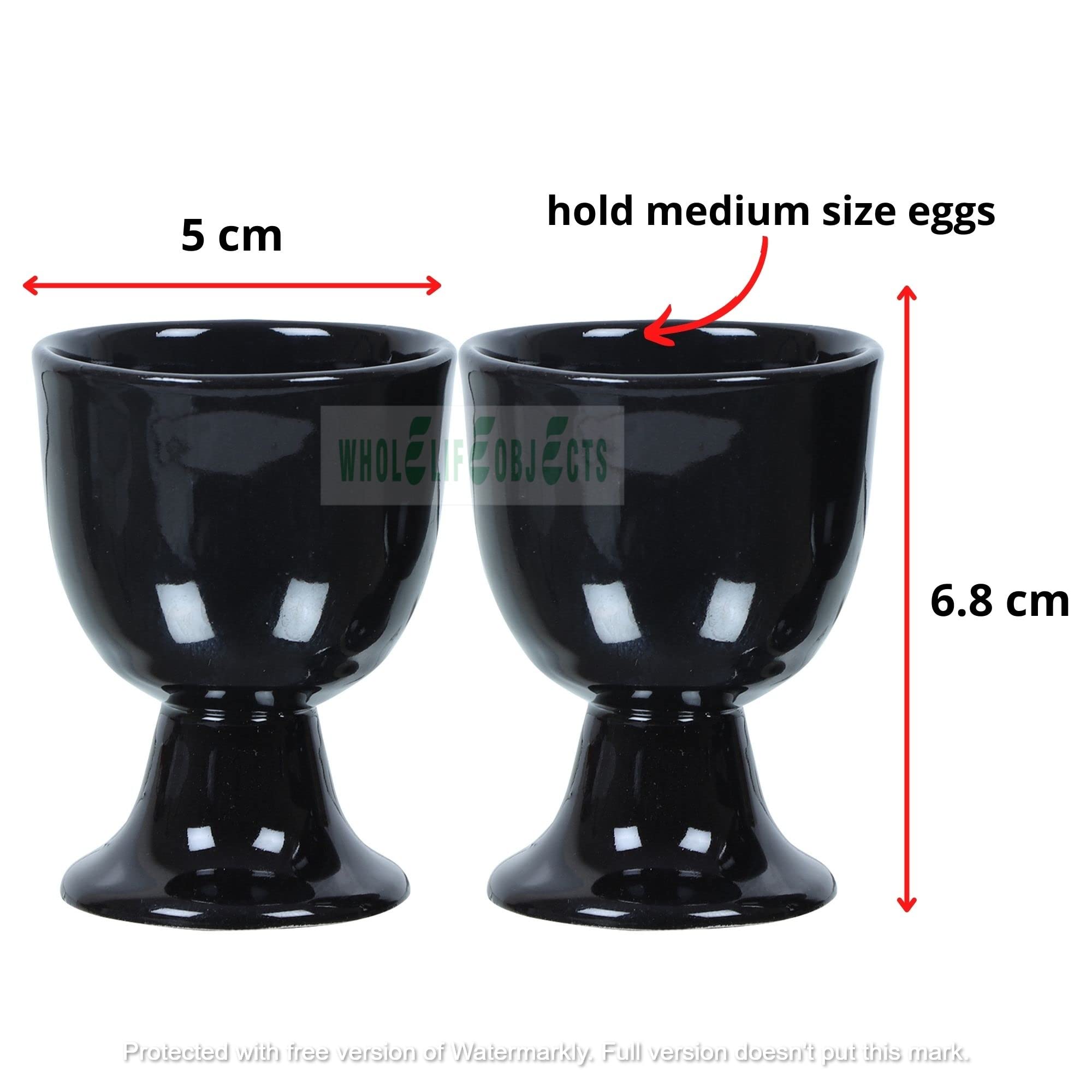Ceramic Egg Cup Set for Soft Boiled Eggs - 2 Piece Black Egg Holder | Perfect for Breakfast, Brunch & Housewarming Gifts | Durable Pottery Egg Stand for Dining & Kitchen Decor