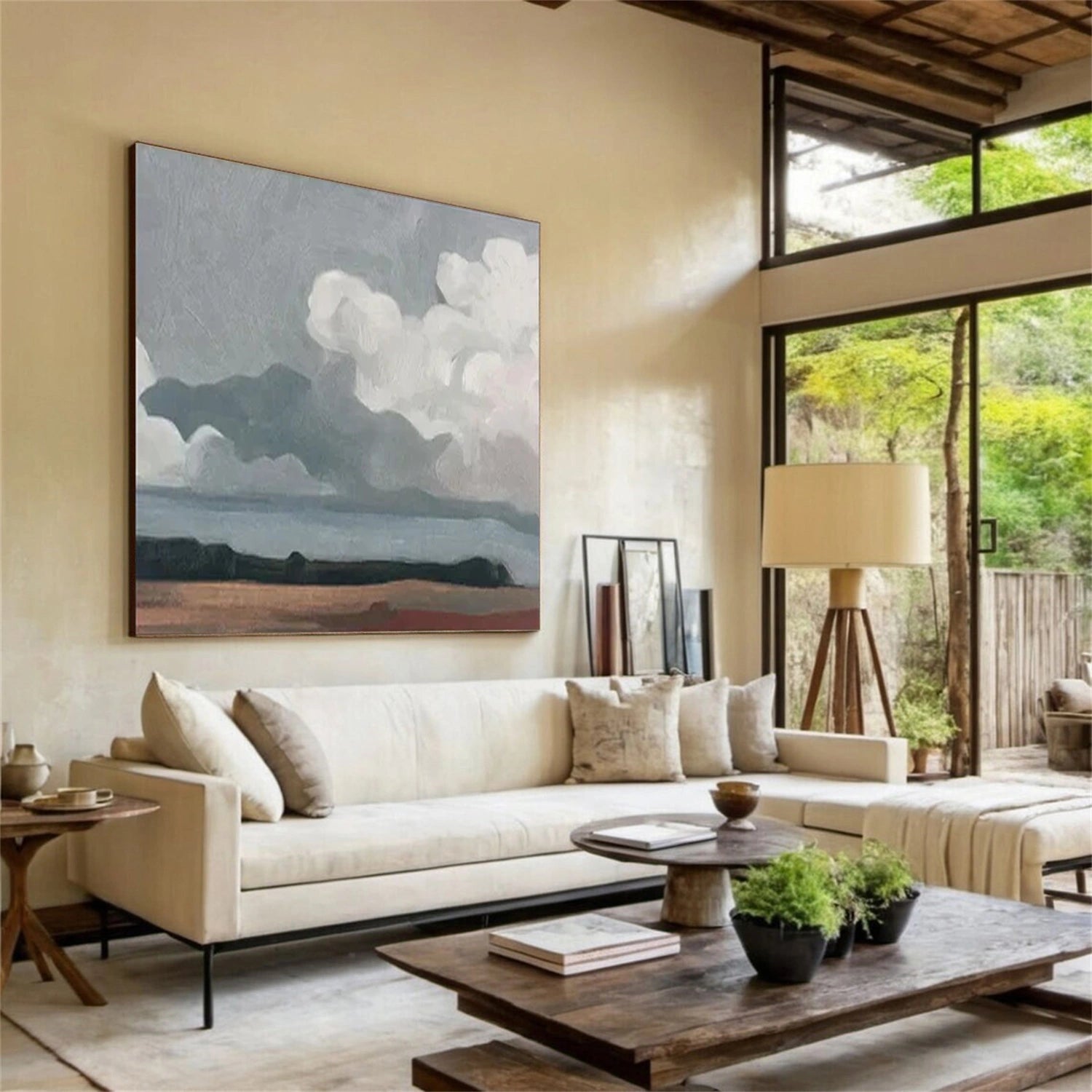 Abstract Painting #AB 206 - Modern Wall Art for Living Room, Bedroom & Office Decor - Handmade Canvas Artwork