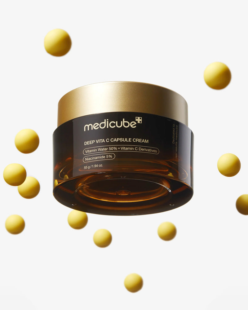 Medicube Deep Vita C Capsule Cream - Vitamin C Brightening & Anti-Aging Face Moisturizer for Glowing Skin | Perfect for Daily Skincare Routine & Nighttime Hydration