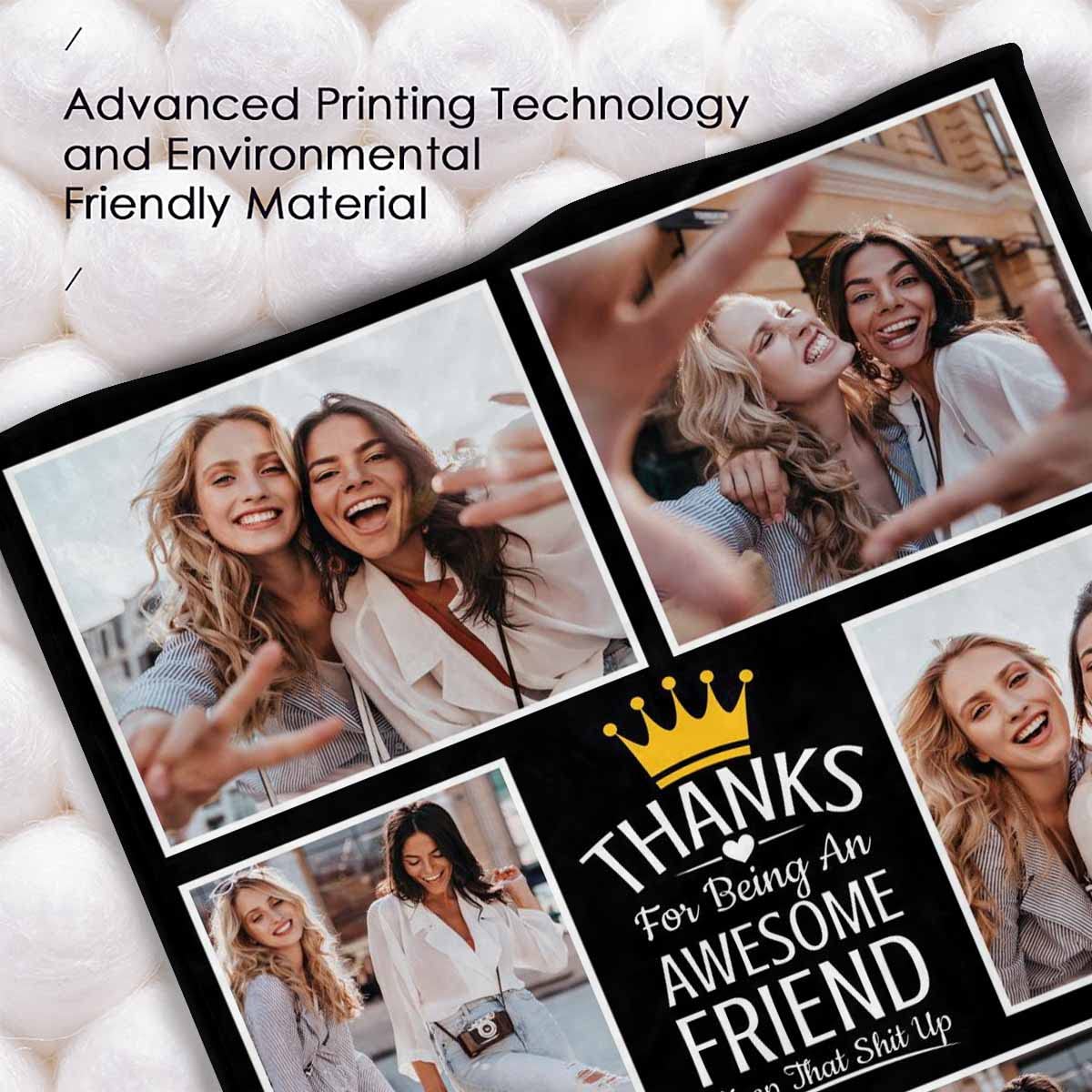 MyPupSocks Custom Best Friend Blanket - Personalized 70x80 Inch Soft Throw Blanket for Women, BFF Gifts, Sister Birthday Present, Office Decor | Perfect for Couch, Bed, Movie Nights & Friendship Celebrations