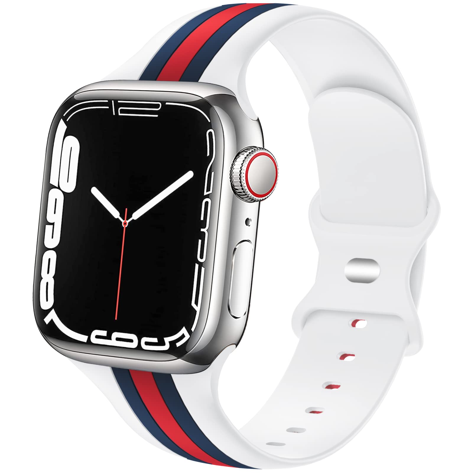 Premium Sport Bands Compatible with Apple Watch 38mm 40mm 41mm 42mm 44mm 45mm 49mm (Series 1-8, SE & Ultra) - Soft Silicone Replacement Strap for Women & Men - Perfect for Workouts, Running & Everyday Wear