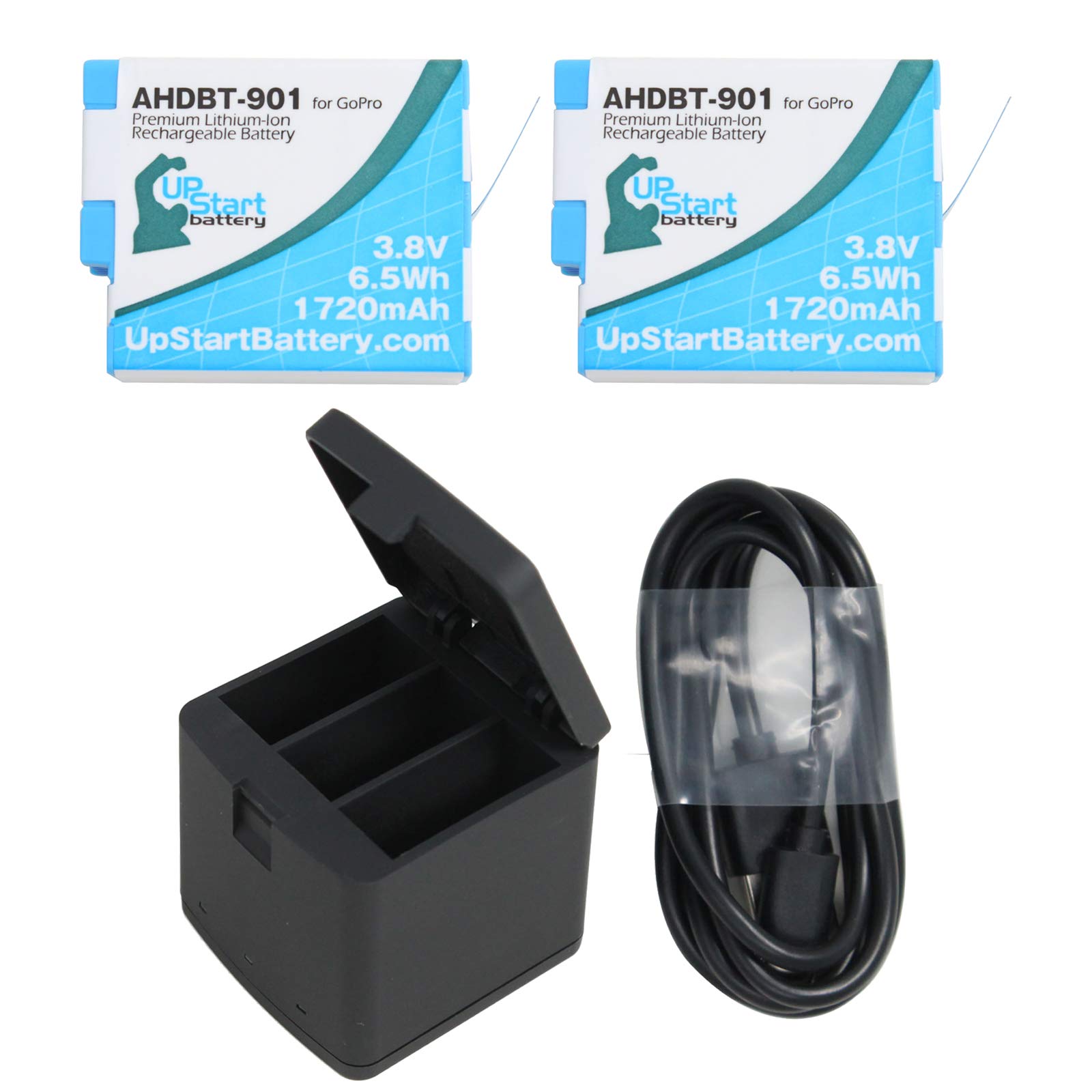 2-Pack AHDBT-901 Replacement Battery & Charger for GoPro Hero 9 Camera - Compatible with SPBL1B Fully Decoded - Perfect for Outdoor Adventures, Vlogging & Action Photography