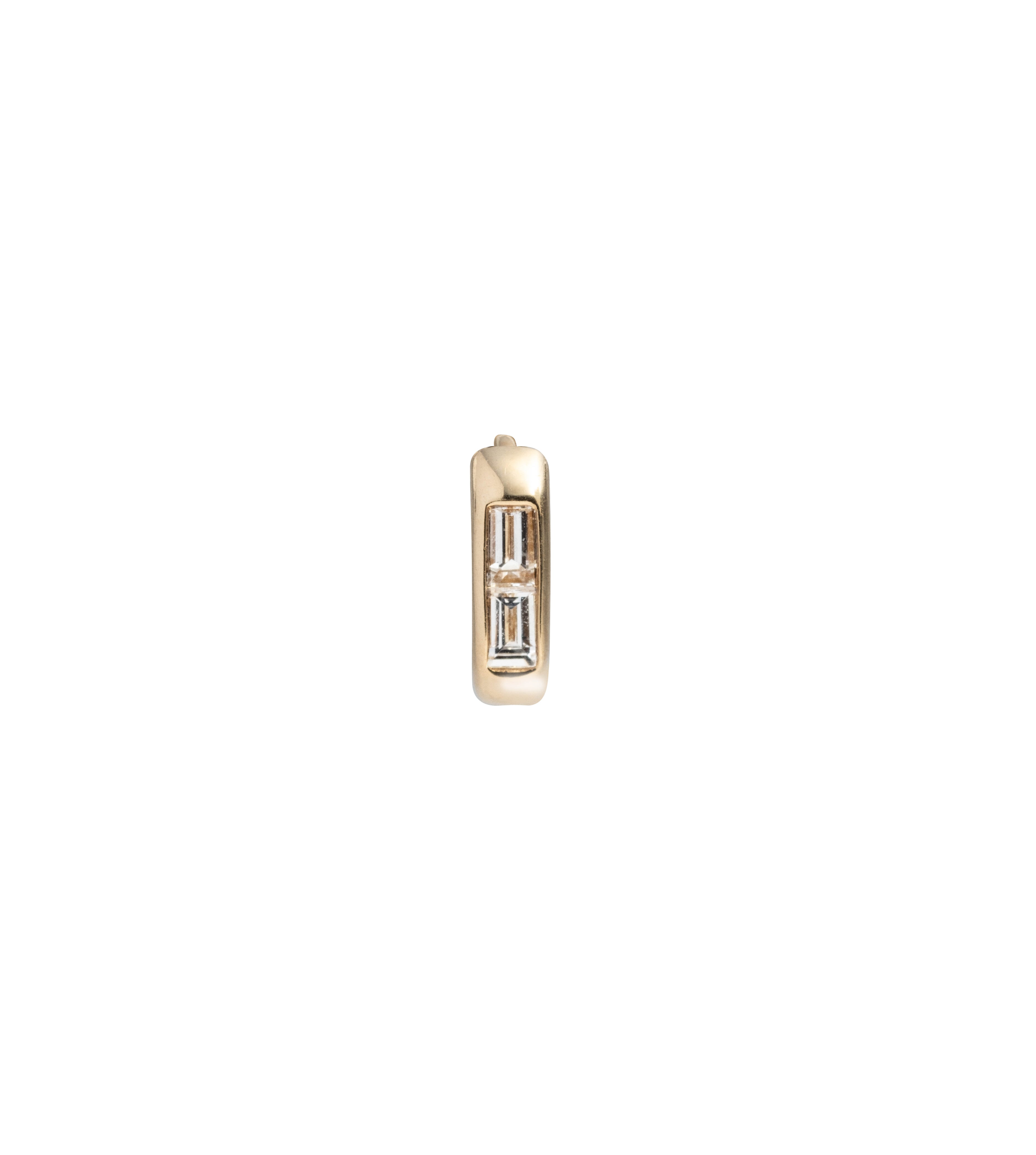 Petite Diamond Baguette Earrings for Women - Elegant Stud Ear Fobs for Daily Wear & Special Occasions