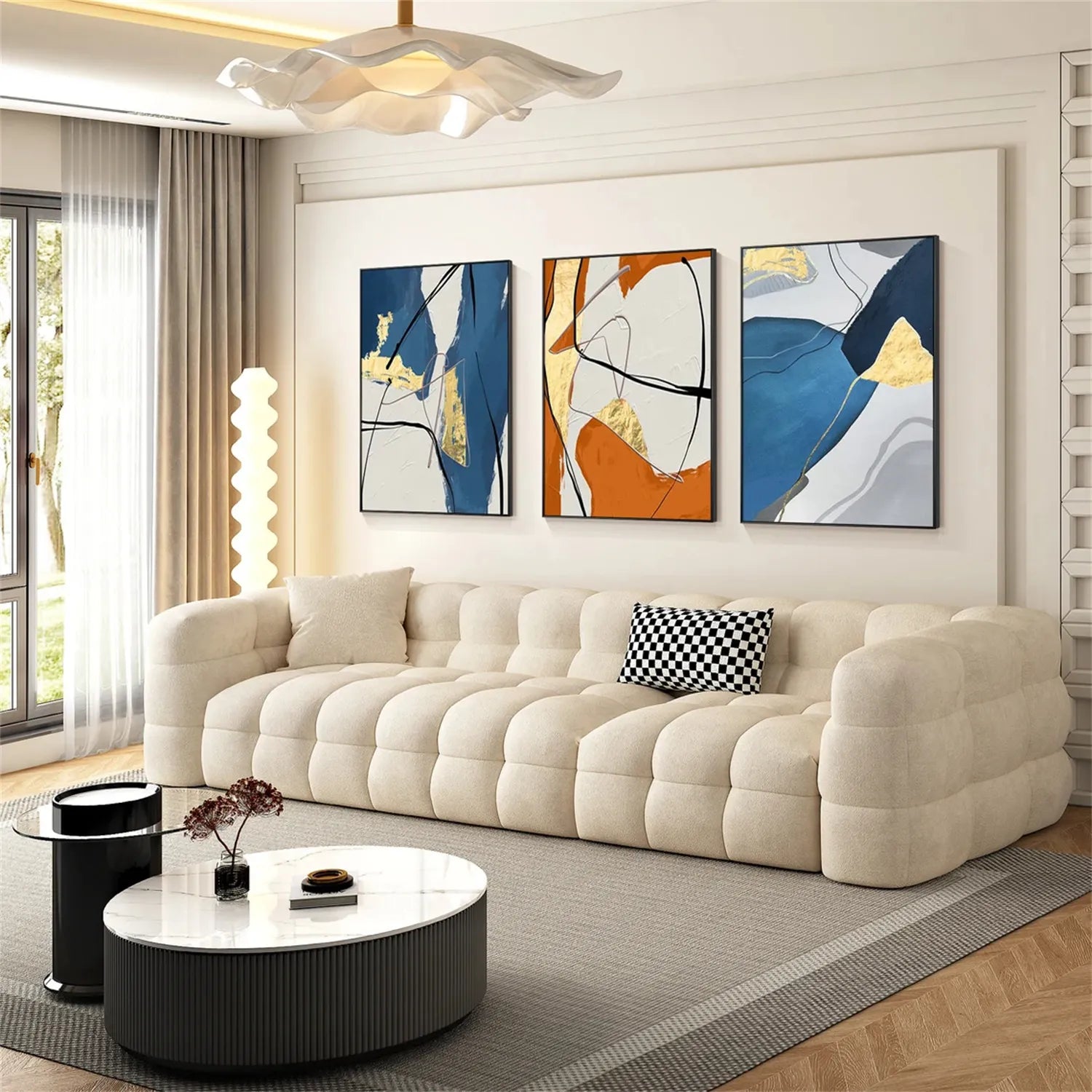 Abstract Wall Art Set of 3 - Modern Canvas Paintings for Living Room Decor | #AB224 | Perfect for Home, Office & Gift Giving