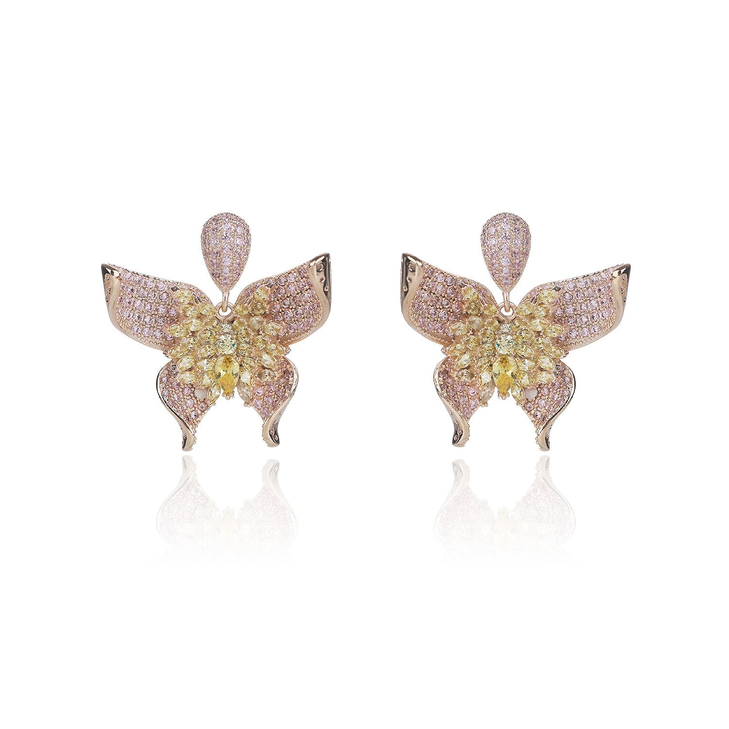 Elegant Cubic Zirconia CZ Butterfly Earrings for Women - Dainty Crystal Jewelry Gift for Birthday, Wedding & Party | Hypoallergenic Fashion Accessories for Everyday Wear & Special Occasions