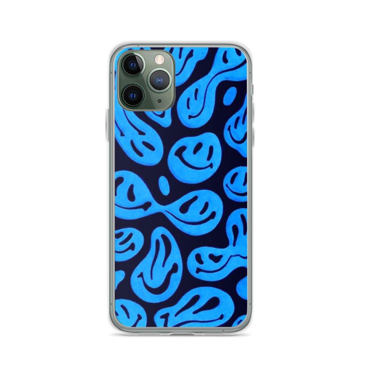 Blue Smile Face Pattern Shockproof Phone Case for iPhone 15 14 13 12 11 X Xs Xr 8 7 6 6s Plus Pro Max - Cute Protective Cover for Everyday Use, Work & Travel