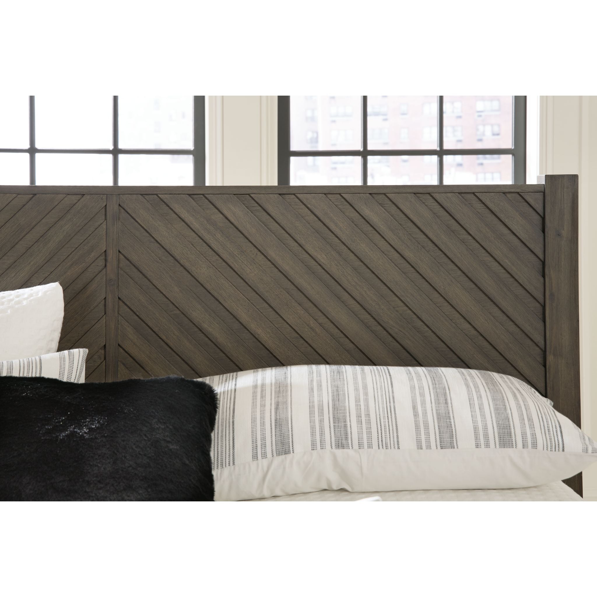 Arkenton King Panel Bed in Grayish Brown - Modern Bedroom Furniture for Master Suite & Guest Room