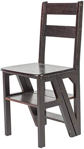 Wooden Folding Step Stool - 4-Step Multifunctional Ladder Stool for Home, Office & Library - Compact, Space-Saving Shelf Climbing Stool (Black) | Perfect for Reaching High Shelves, Organizing & Home Decor