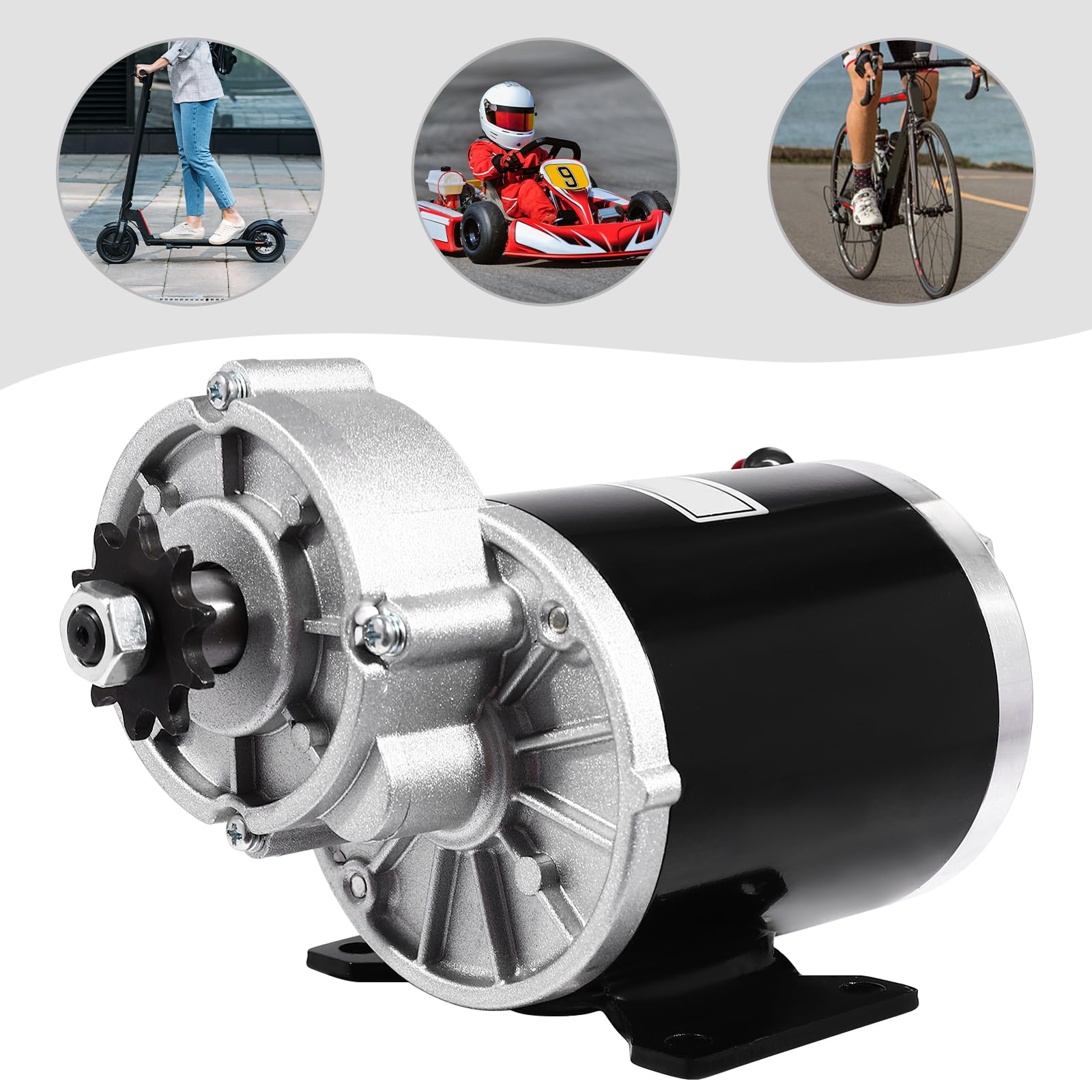 36V 600W High Torque Gear Reduction Electric Motor - 450 RPM Speed with Belt Pulley - Perfect for Electric Bikes, Mopeds, Scooters & DIY Projects - Durable Power Solution for E-Bike Conversion & Small EV Applications