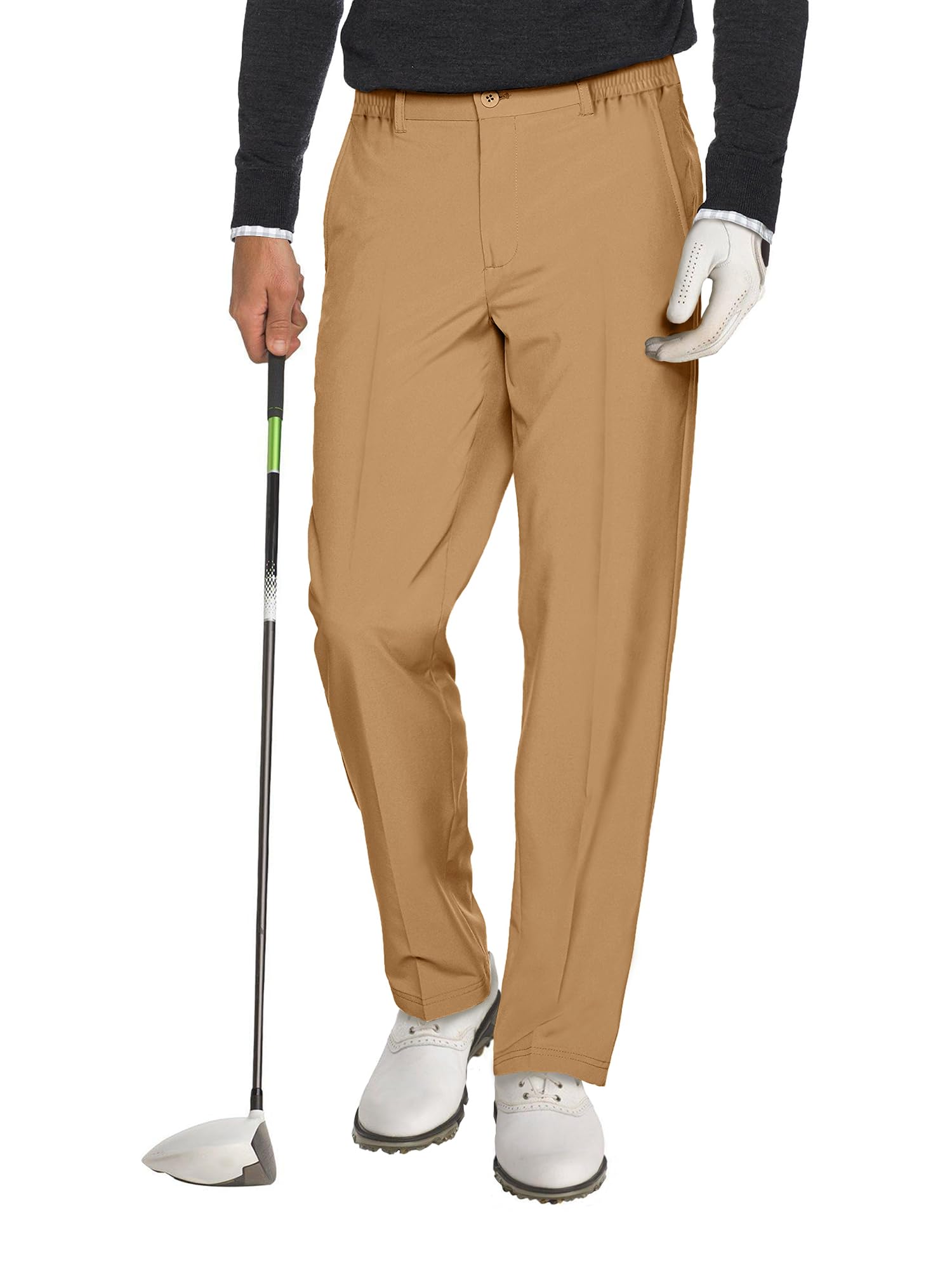 Comdecevis Men's Slim Fit Stretch Dress Pants - Business Casual & Golf Pants with Expandable Waist - Perfect for Office, Travel & Outdoor Activities