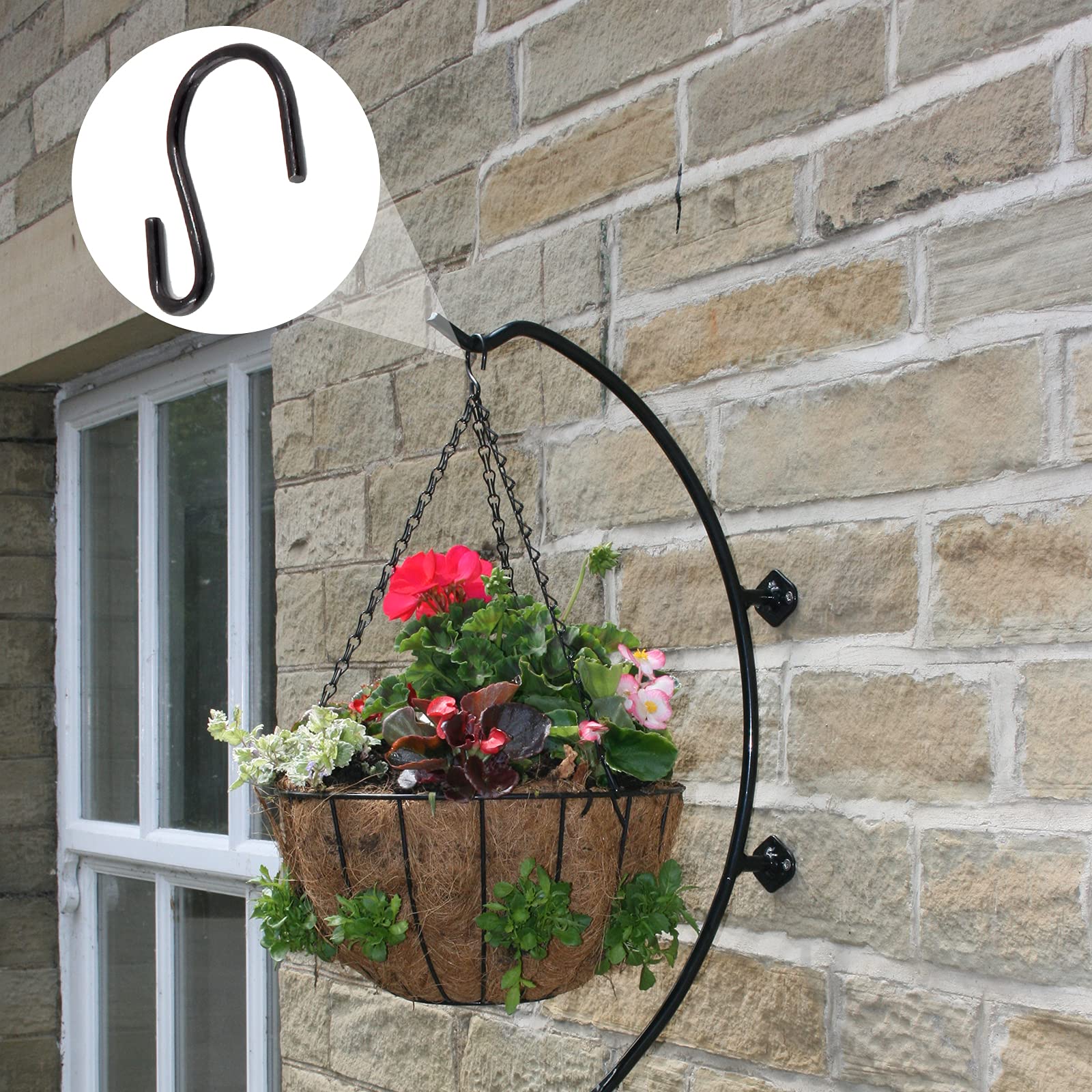 50PCS Black S-Shaped Hooks - 1.25