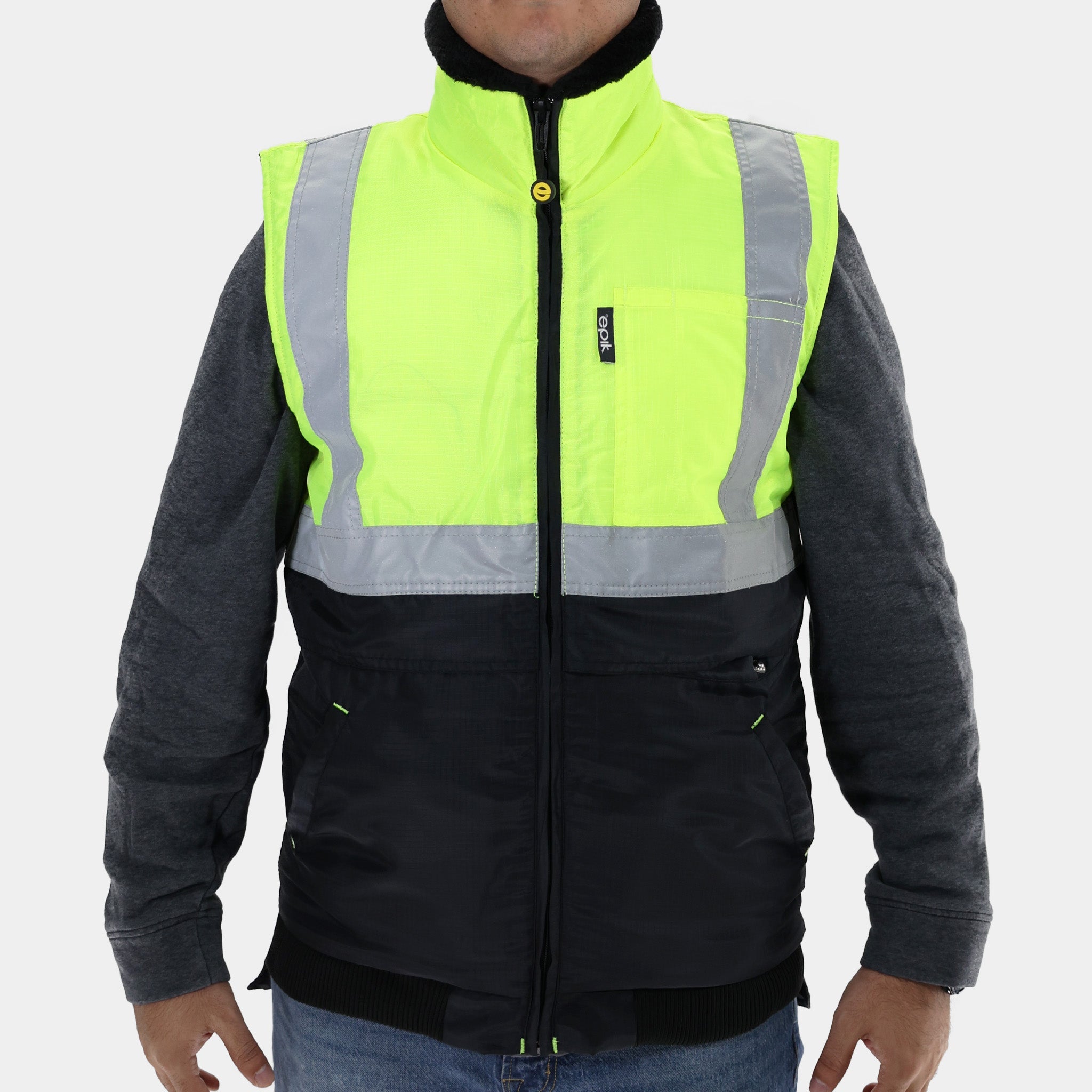 High Visibility Reflex Safety Vest - Yellow Reflective Work Vest for Construction, Running & Cycling | ANSI Certified for Outdoor Safety Gear