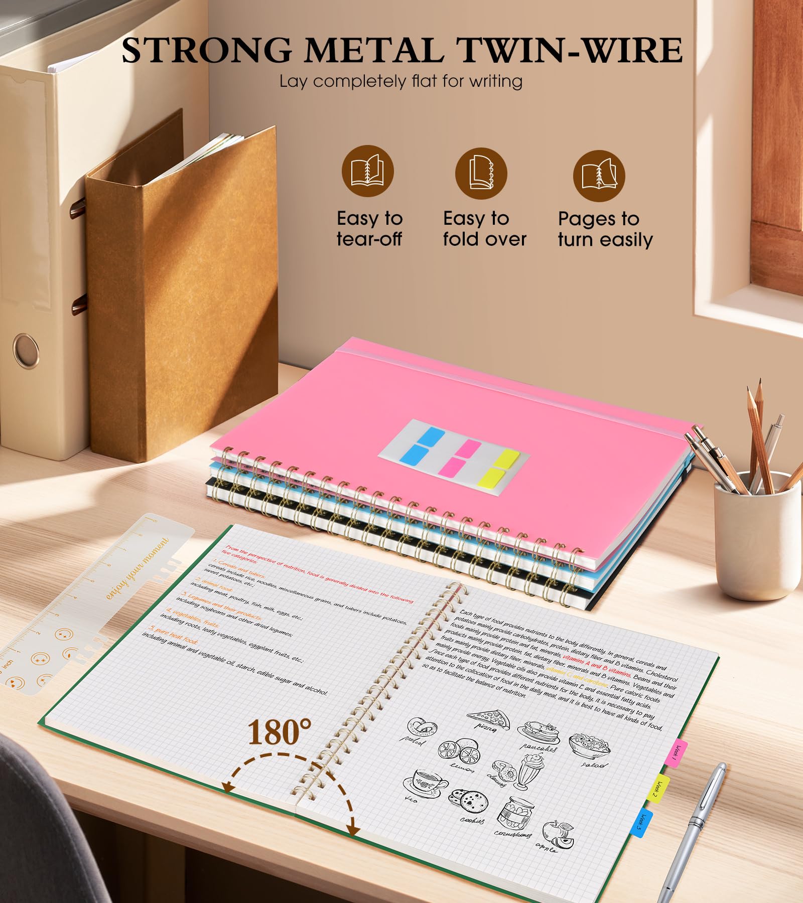 Premium Spiral Graph Paper Notebook - 8.5